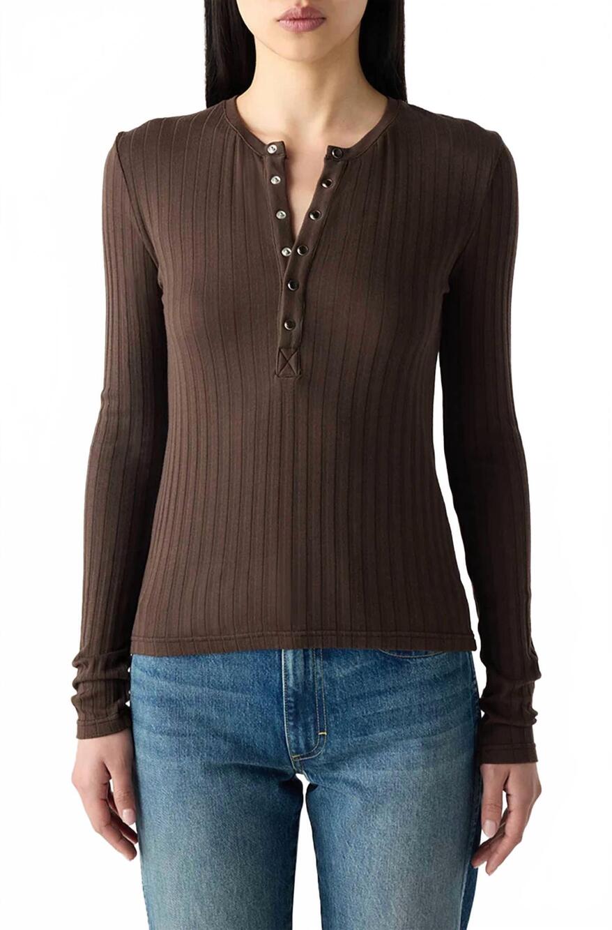 NEW AMO DENIM lottie top in mocha